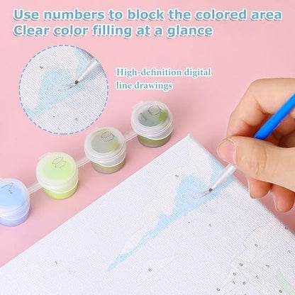 Flowers Paint by Numbers Kit for Adults, Adult Paint by Numbers Kits 8x8 in - Image 5
