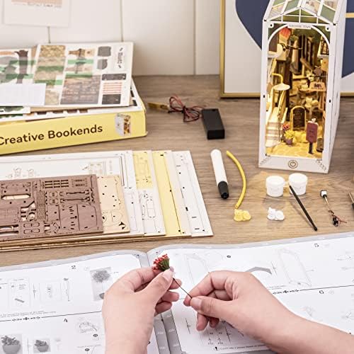 Rolife LED Book Nook Kit-Decorative Bookend Stand-3D Wooden Puzzle for Adults-Bookshelf Insert Booknook-Room Decor for Teen Girls Boys Women Men - Image 5