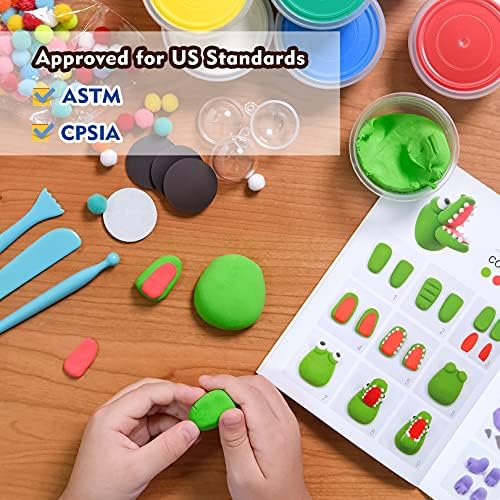 Drama Planet Air Dry Clay Kit for Kids, Make 8 Fridge Magnets - Image 6
