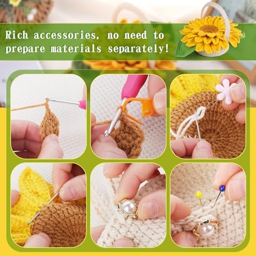 Yizzvb Crochet Kit, 5 Pcs Beginners Knitting Crochet Supplies - Image 4