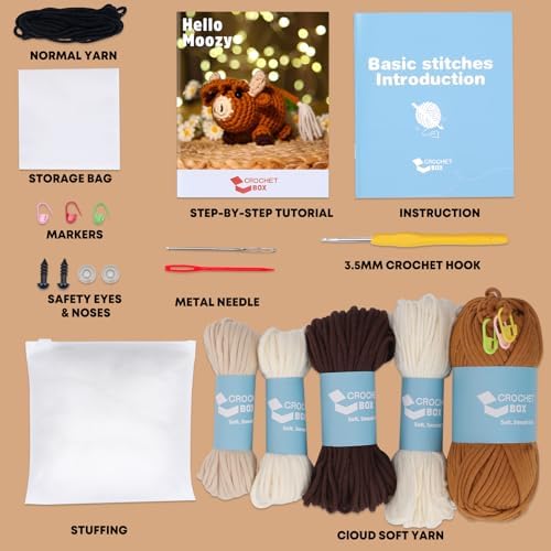 CrochetBox Highland Cow Crochet Kit for Beginners, Easy Craft for Adults - Image 4