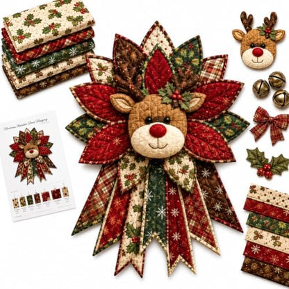 DIY Quilted Halloween Pumpkin Door Hanger Kit Handmade Patchwork (Reindeer) by Unknown