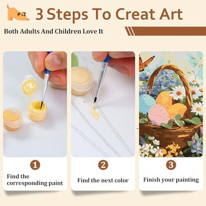 Reivworl Easter Paint by Numbers Kit for Adults Beginner 16×20 inch - Image 7