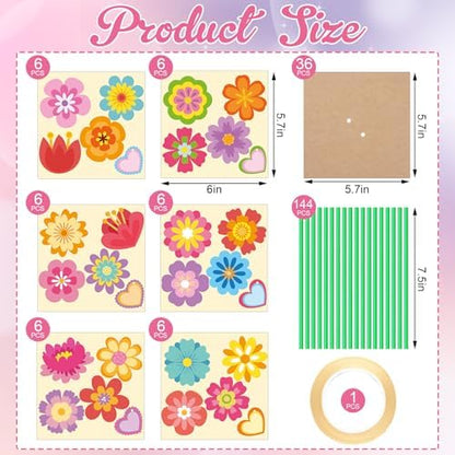 Motipuns 36 Set Graduation Flower Bouquet Craft Kit DIY Flower Paper Crafts Colorful Make Your Own Teachers Gifts for 2026 End of Year Last Day of School Gifts Handmade Project Home Activities - Image 3