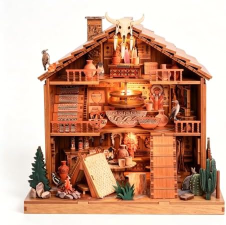 Miniature Dollhouse Kit, DIY Mini House Kit for Adult, Plume Totem by ETKVR