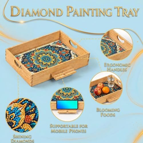 DOTSOS Diamond Painting Kits for Adults Wooden Serving Trays with Handles - Image 5
