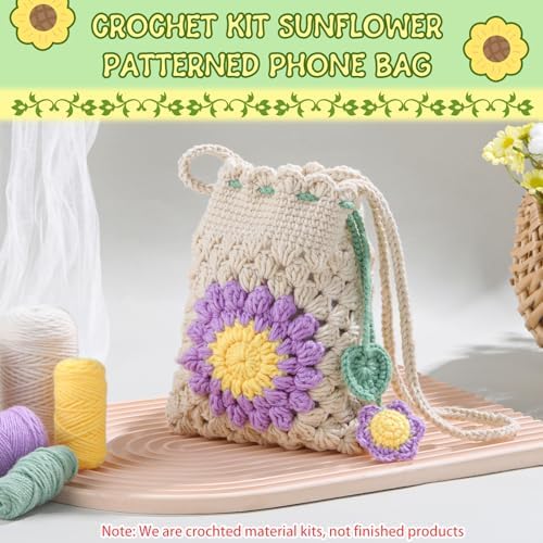 Pnytty Crochet Kit for Beginners, Phone Bag Crochet Starters Kit for Adults - Image 5