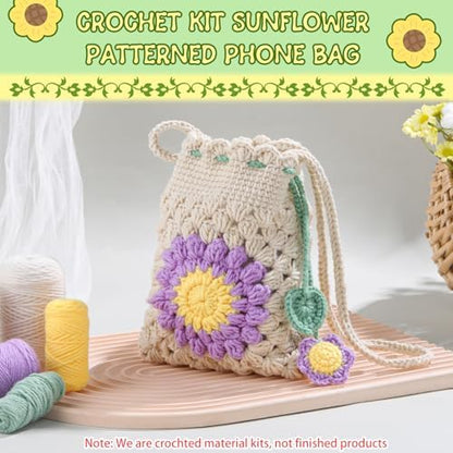 Pnytty Crochet Kit for Beginners, Phone Bag Crochet Starters Kit for Adults - Image 5