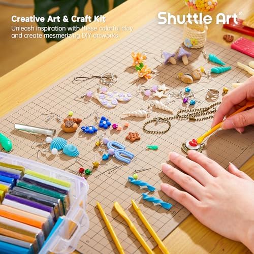 Shuttle Art Polymer Clay Kit, 60 Colors Oven Bake Clay for Kids, 19 Sculpting Tools, 16 Accessories, Non-Sticky, Non-Toxic DIY Crafts for Kids Adults - Image 6