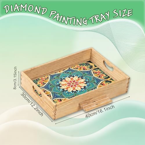 DOTSOS Diamond Painting Kits for Adults Wooden Serving Trays with Handles - Image 2