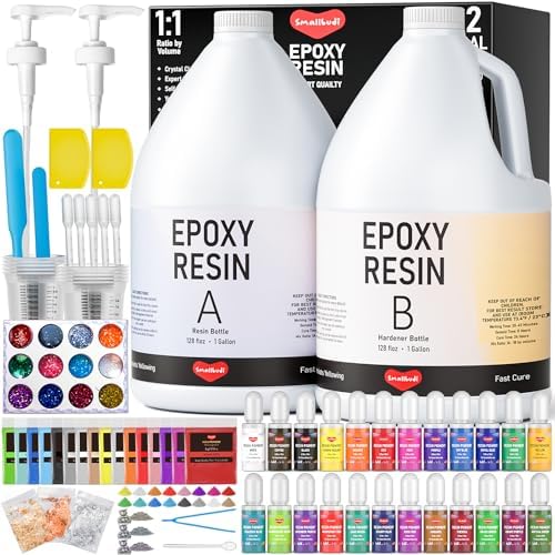Smallbudi Epoxy Resin Kit 2 Gallon Crystal Clear No Yellow Resin for Craft by Smallbudi