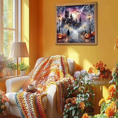 AIBOERL Paint by Numbers Kit for Adults Beginner,Halloween Night, 12X16In - Image 4