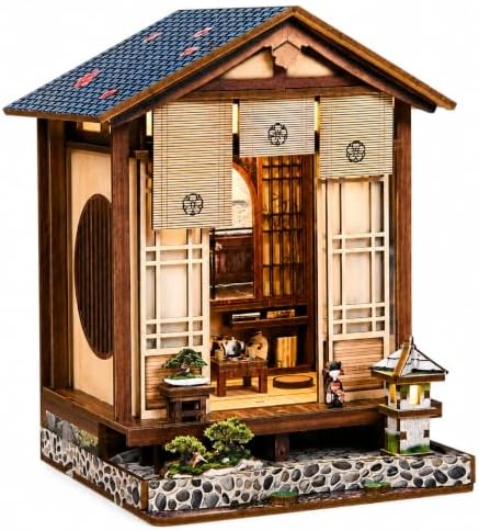Japanese Machiya Book Nook Kit for Adults with LED Light & Sliding Door by Unknown