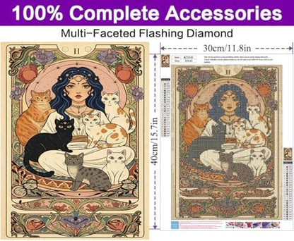 Diamond Art Kits for Adults,Tarot Cats Diamond Art Painting Kits for Adults - Image 4