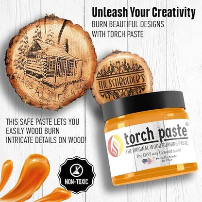 Torch Paste - The Original Wood Burning Paste | Made in USA | Heat Activated Non-Toxic Paste for Crafting & Stencil Wood Burning | Accurately & Easily Burn Designs on Wood, Canvas, Denim & More | 3 OZ - Image 3