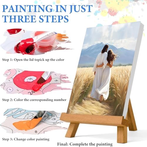 Jesus Paint by Numbers Kit for Adults Framed Canvas 12X16 in, Frameworkless - Image 6