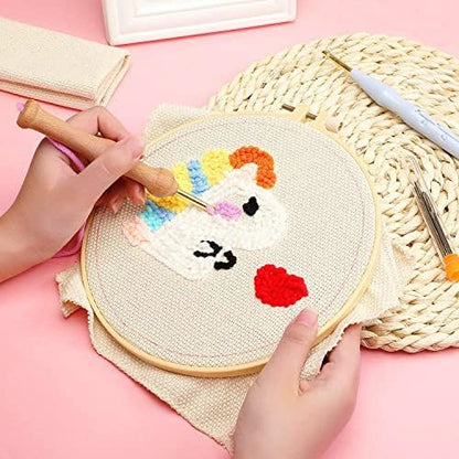 Allazone 3 Set Punch Needle Embroidery Kits, Punch Needle Kits for Adults Beginner, Punch Needle Tool with Punch Needle Cloth, Yarns and Sewing Needles (Camel, Whales), animal - Image 4