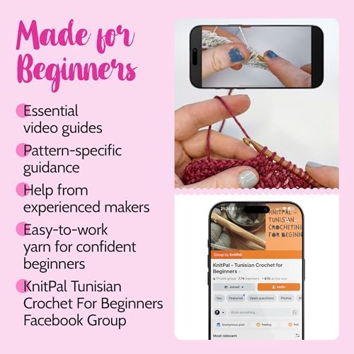 Tunisian Crochet Dishcloth Kit for Beginners - Cherry Red + Elephant Gray - Image 5