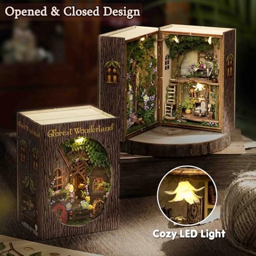 DIY Miniature House Kit with Furniture, Opened & Closed Mini Cube Dollhouse - Image 3