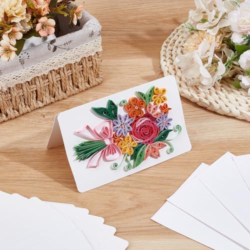 WEBEEDY 20 Sets DIY Bouquet Quilling Greeting Card Kit Paper Quilling Kit with Instruction for Adults Beginners 5 Styles Flower Combinations Card Making for Wedding Anniversary Birthday - Image 5