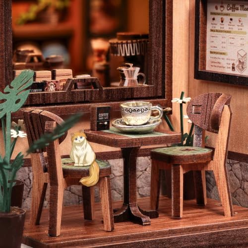 Cutefun Book Nook Kits for Adults, DIY Miniature House Kit Coffee Shop - Image 5