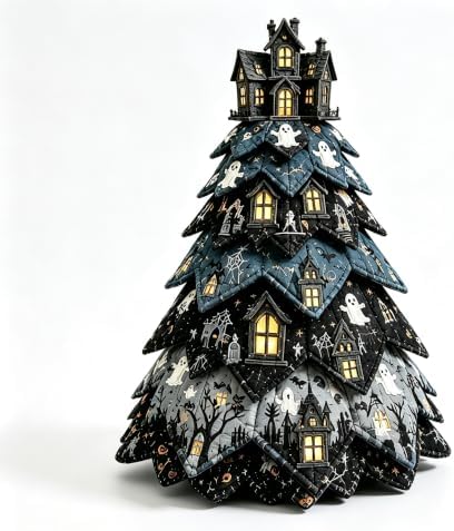 DIY Halloween Quilted Fabric Tree Kit, Haunted House Tree Art Kit by Unknown