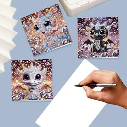 6PCS Dinosaur Diamond Art Painting Greeting Cards Kit with Envelopes - 5D DIY Diamond Art Card Kits for Adults - Handcrafted Postcards for Birthday & Holiday - Image 3