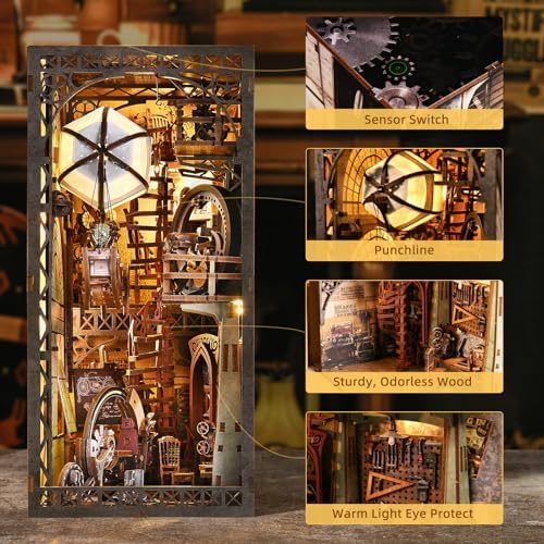 TOYQI Book Nook Kit for Adult, DIY Miniature Dollhouse Kit, Airship Model - Image 5