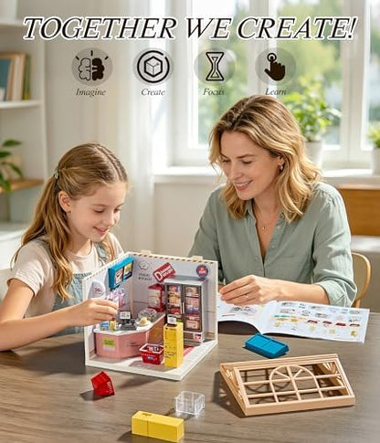 24/7 Convenience Store Miniature House Kit with Light - Image 4