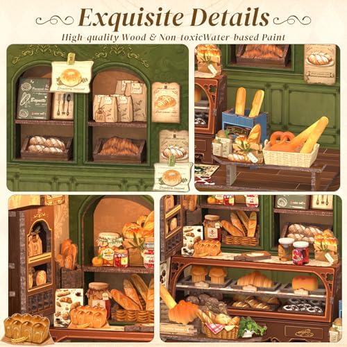 Cutefun Book Nook Kits for Adults - DIY Miniature Bread Shop House Kit - Image 5