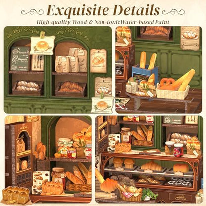 Cutefun Book Nook Kits for Adults - DIY Miniature Bread Shop House Kit - Image 5