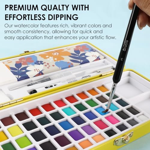 Grabie Set of 50 Color Watercolor Paint Set with Brush Pens - Image 3