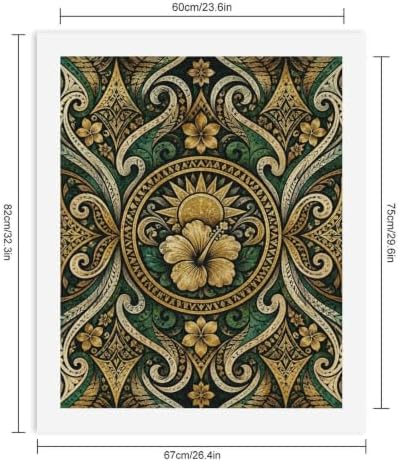 Bozfoxa Paint by Numbers Kit for Adults Beginner Green Ornate Flower - Image 2