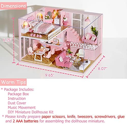 DIY Miniature Dollhouse Kit with Furniture Plus Dust Proof & Music Movement - Image 6