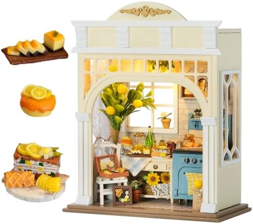 DIY Miniature Dollhouse with LED Lights, Wooden Dollhouse Book Nook Kit for Desktop, Bookshelf Decor, Gifts for Friends, Family (Sunshine Season) by TOPBSFARNY