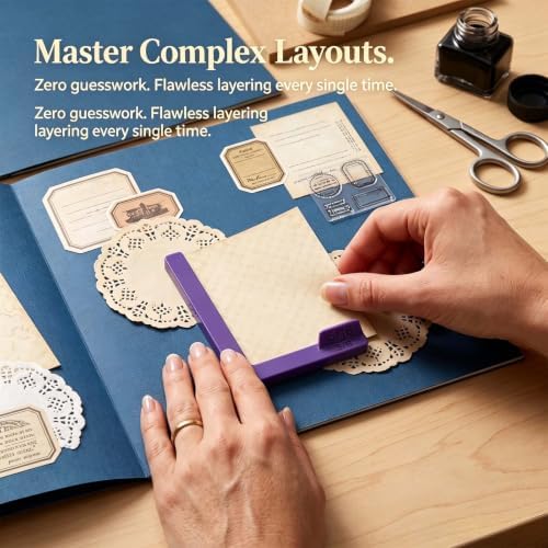 LWLQCZJ RYCHEENI Card Making Alignment Guides Set with Case - Precision Paper Crafting Layering Guides for Scrapbooking Cardmaking Matting, 7 Piece Color Coded (2) - Image 5
