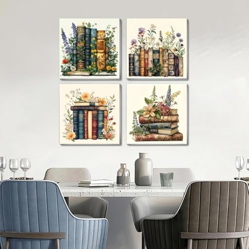 Fotasmua 4 Pack Framed Paint by Numbers for Adult, Book Paint by Numbers Kit for Adults Kids, DIY Flowers Acrylic Painting on Canvas for Home Wall Art Decor 8 x 8 Inch - Image 3