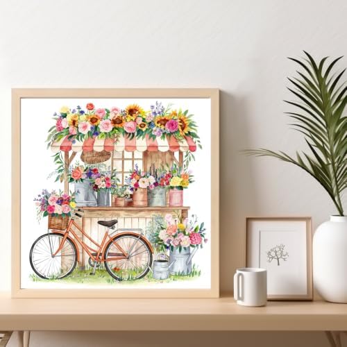 Flower Shop Framed Paint by Numbers Kit for Adults Beginner 10x10 inch - Image 2
