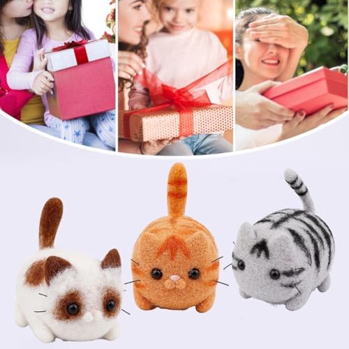Needle Felting Kit,3 Pieces Making Wool Needle Felting Starter Kit with Instruction,Felting Foam Mat and DIY Needle Felting Supply for DIY Craft Animal Home Decoration - Image 5