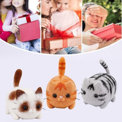Needle Felting Kit,3 Pieces Making Wool Needle Felting Starter Kit with Instruction,Felting Foam Mat and DIY Needle Felting Supply for DIY Craft Animal Home Decoration - Image 5