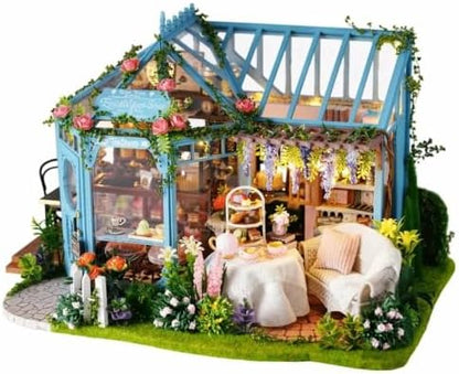 Wizardi Miniature House Kit - Rose Garden Tea House DIY Dollhouse Kit - Image 2