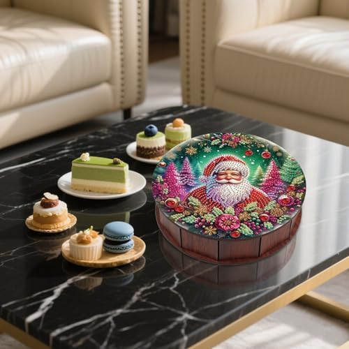 DIY Diamond Painting Fruit Bowl Storage Box, Santa Claus Rhinestone Decoration Tray Handmade Set, for Desktop Item Storage, Multifunctional Creative Craft Gift - Image 7