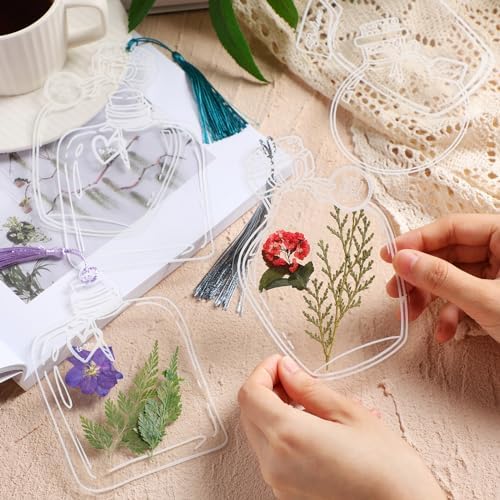 TaoBary 161 Pcs Transparent Dried Flower Bookmarks DIY Kit, Delicate - Image 6