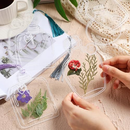 TaoBary 161 Pcs Transparent Dried Flower Bookmarks DIY Kit, Delicate - Image 6