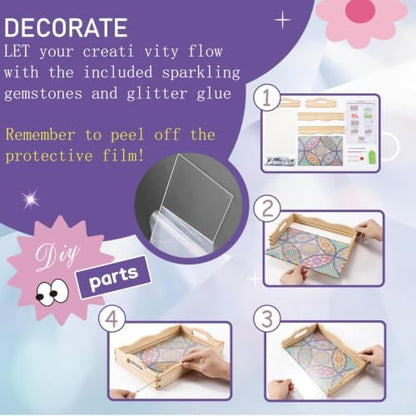 EWJRNSF Diamond Art Kits for Adults Wooden Serving Trays with Handles - Image 3