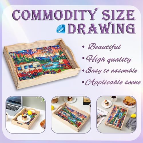 EWJRNSF Diamond Art Kits for Adults Wooden Serving Trays with Handles - Image 4