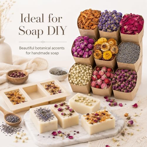 Sukh Dried Herbs Kit - Dried Botanicals Bulk,9 Bags Natural Dry Flowers and Herbs for Soap,Candle,Perfume,Bath Bombs,Resin Jewelry Making Supplies,Fragrance Sachet DIY and Witchcraft - Image 5
