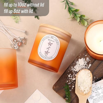 REISEN 12 Pcs 10oz Gradient Orange Candle Jars for Candle Making Kit - Image 3