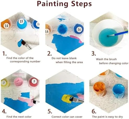 MIRCVSH Scenery Paint by Numbers Kit for Adults Beginner,Beach Cottage Landscape Paint by Number Kits on Canvas,DIY Unframed Acrylic Watercolor Painting by Number for Home Decor Gift 16x20 Inch. - Image 7