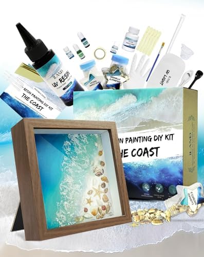 iLAND Crafts for Adults Resin Art Kit DIY Beach Ocean Themed Crafting Adult Girls Night Craft Making Set Date Night Painting Kit for Couples Unique Christmas Gifts for Crafty Women Teen Girls Romantic by ILANDTradingCoLtd